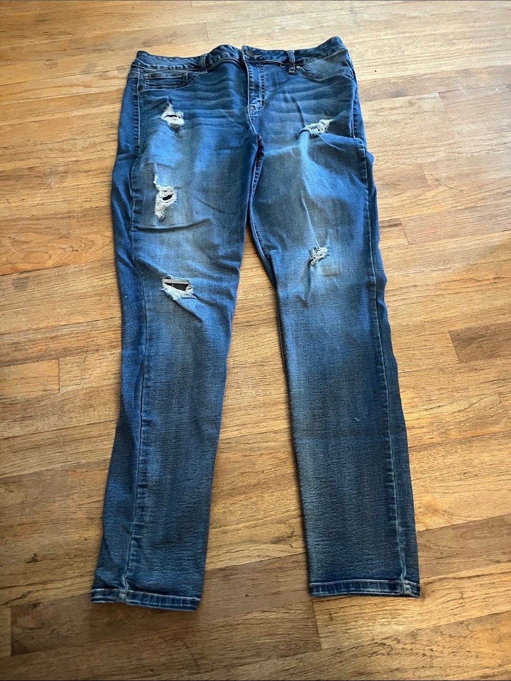 Maurices Distressed Blue Skinny Jeans